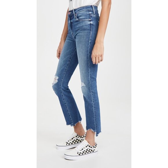 MOTHER The Insider Crop Step Chew Dancing On Coals Bootcut Jeans, Size 27 - Picture 3 of 15